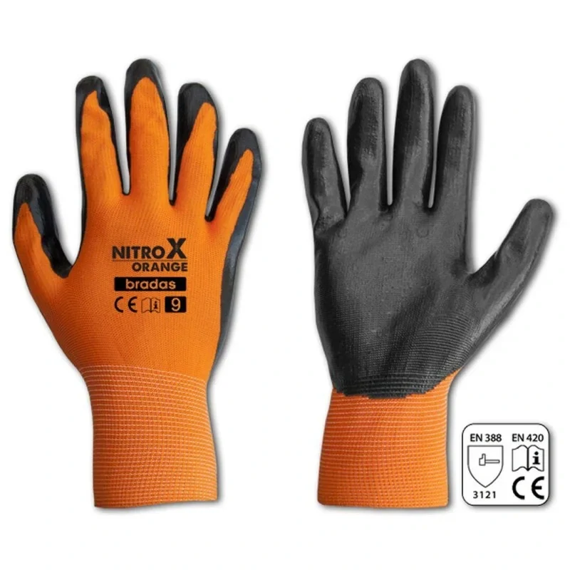 Rukavice pracovné Nitrox polyester nitryl vel.8