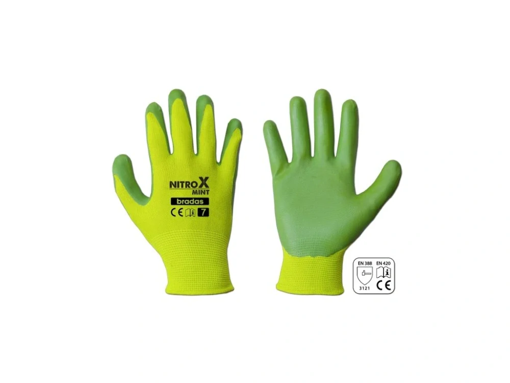 Rukavice pracovné Nitrox mint nitryl vel.7