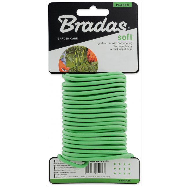 Viazací drôt PVC 5 mm, dĺžka 4 m, zelený