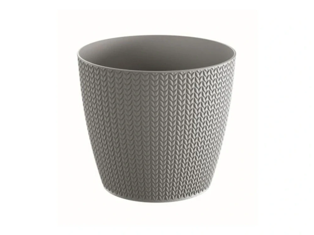 PROSPERPLAST Kvetináč WHEATY šedý kameň 12,8 cm