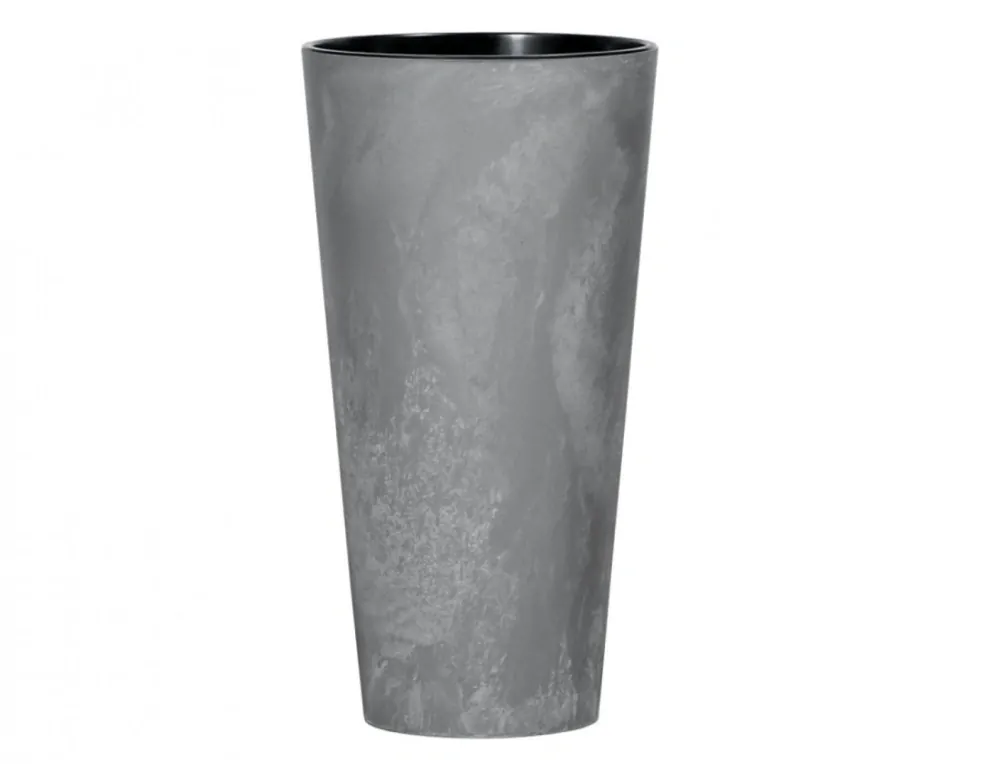 PROSPERPLAST Kvetináč s vkladom TUBUS SLIM BETON EFFECT marengo 25 cm