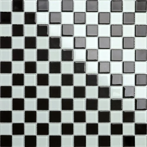 Maxwhite CH4011PM Mozaika sklenená biela čierna šachovnica 30x30cm sklo
