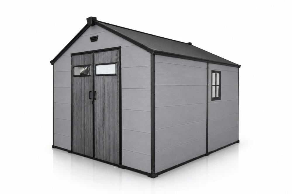 Garlist ZDP-04 Záhradný plastový domček 245 × 306 cm (7,5 m²) sivý