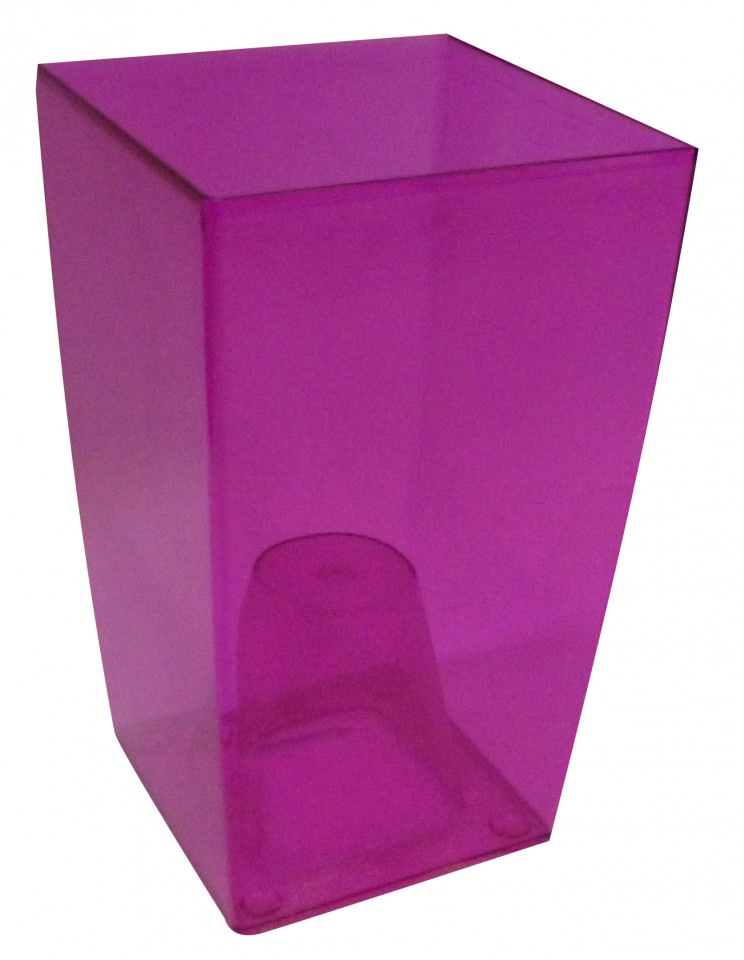 Prosperplast obal na kvetináč hranatý, DUW 120P, ružový, rozmer 120x120x200 mm