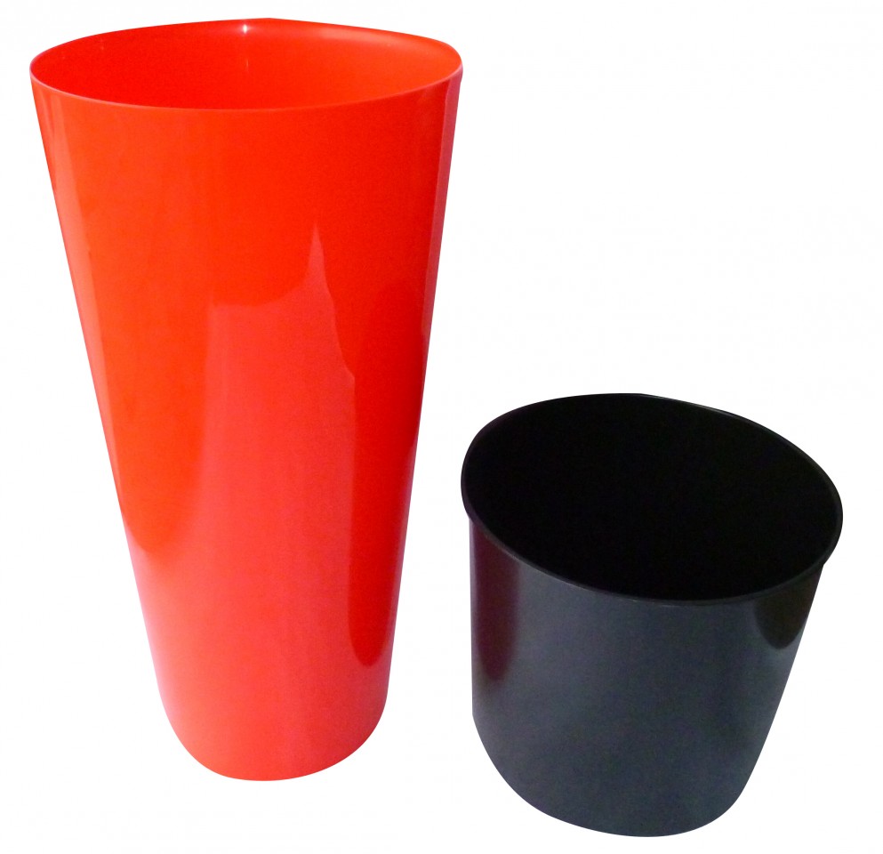 KAXL Plastový kvetináč 15,5 L TUBUS SLIME SHINE Fialová DTUS250S