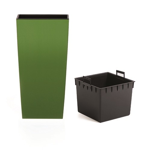 PROSPERPLAST URBI SQUARE Kvetináč 8/16,3 l, zelená DURS225