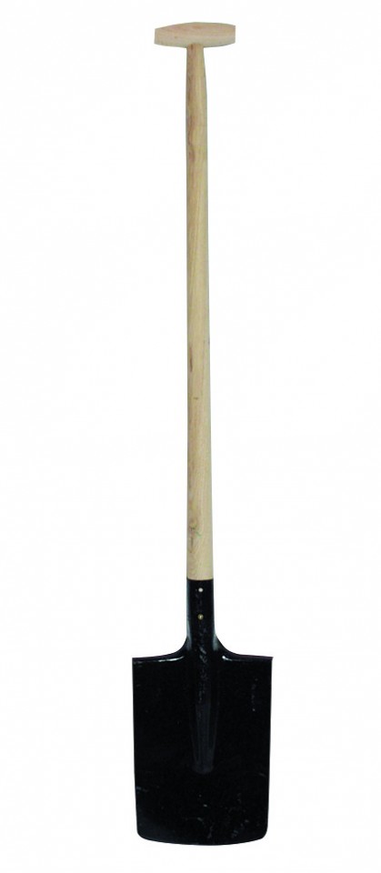 Rýľ hranatý s násadou T 90 cm, kladivkový lak
