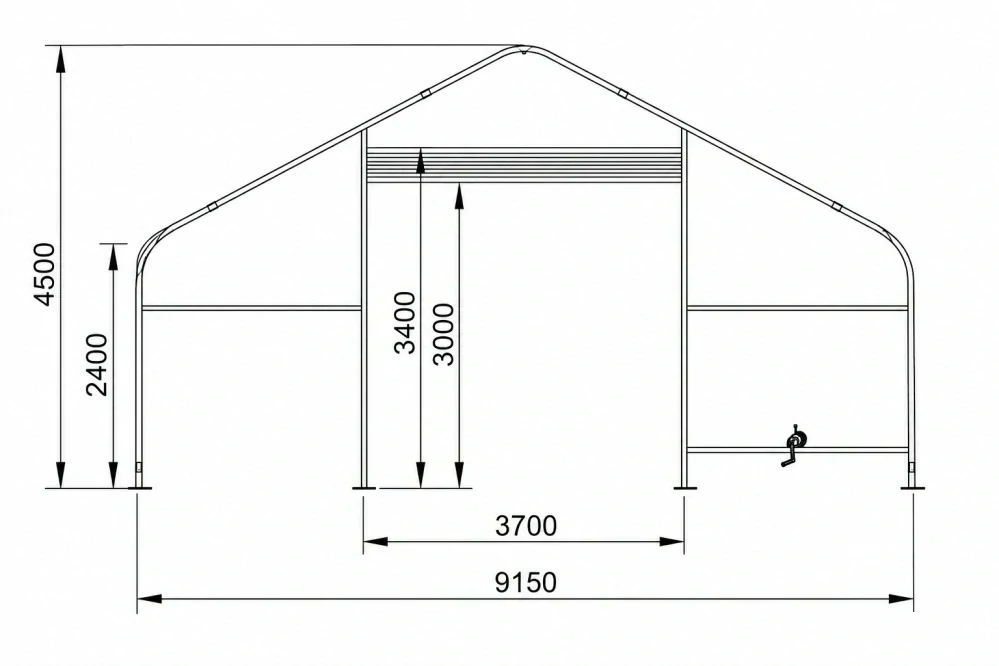 Garlist Hala 9,15x12x4,5 m plachtová, PVC 750 g/m² (GH12/750)