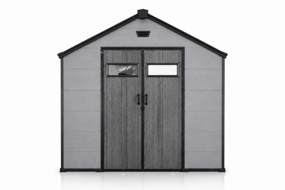 Garlist ZDP-03 Záhradný plastový domček 245 × 245 cm (6 m²) sivý