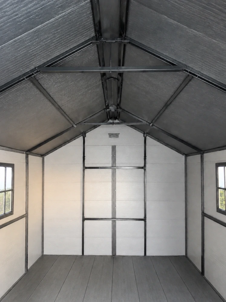 Garlist ZDP-03 Záhradný plastový domček 245 × 245 cm (6 m²) sivý