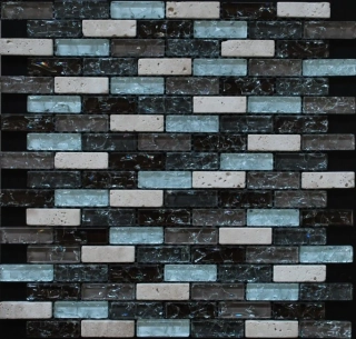Maxwhite JSM-BL036 Mozaika sklenená kameň béžová hnedá 29,7x29,7cm sklo kamenná