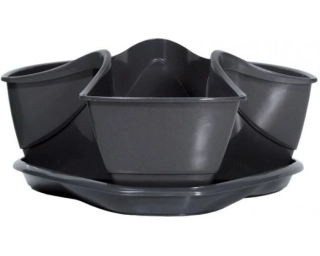 PROSPERPLAST Kvetináč na bylinky COUBI HERBAL grafit 29,5 cm