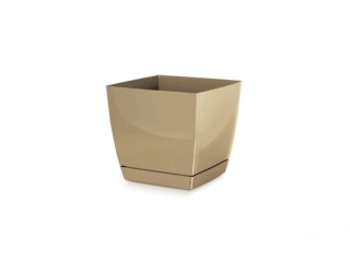 PROSPERPLAST Kvetináč COUBI SQUARE P s miskou káva s mliekom 24cm