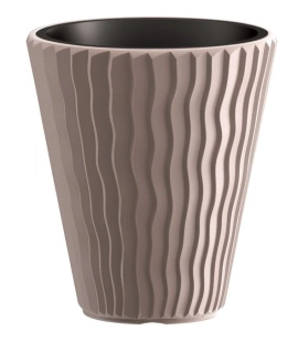 PROSPERPLAST Kvetináč SANDY + vklad mocca 39 cm