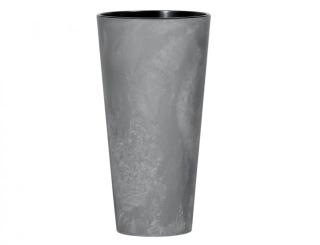 PROSPERPLAST Kvetináč s vkladom TUBUS SLIM BETON EFFECT marengo 25 cm