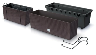 PROSPERPLAST Truhlík RATO CASE W s hákmi a vkladom mocca 39,5cm