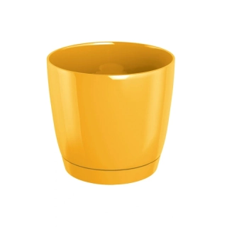 květináč COUBI s miskou žlutý