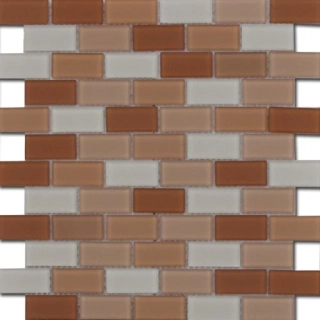 Maxwhite ASHS2-4 Mozaika sklenená hnedá svetlo hnedá krémová 30x30cm sklo